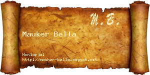 Mauker Bella névjegykártya